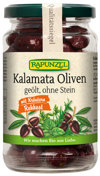 Rapunzel Kalamata Oliven, ohne Stein mit Kräutern geölt, 170 g