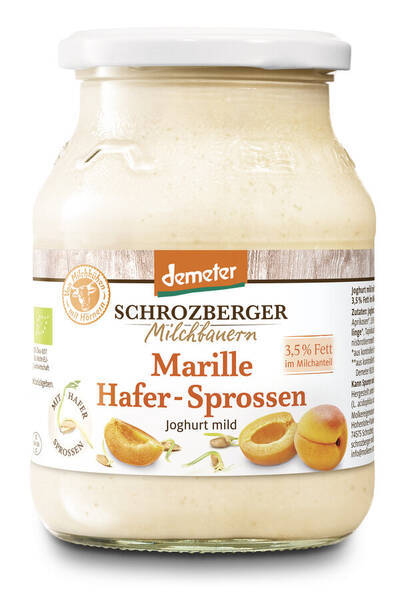 Schrozberger Jogurt Marille Hafer-Sprossen, Demeter,  500 g
